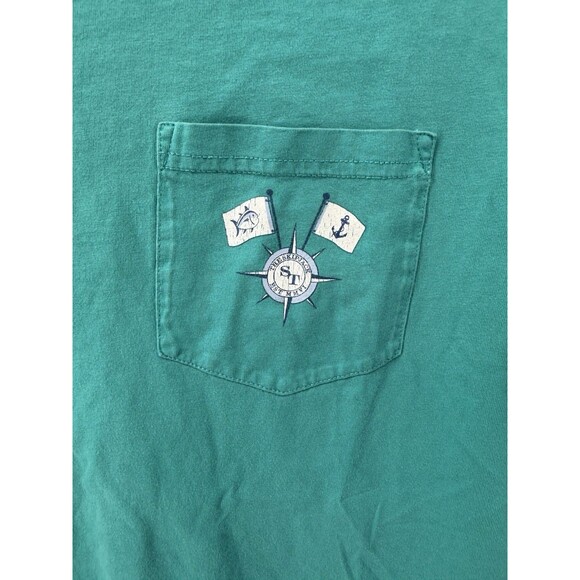 Southern Tide Women’s Turquoise Long Sleeve Graphic Shirt Size Small Cotton - Picture 2 of 5